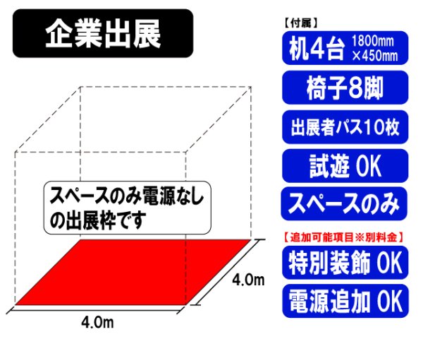画像1: 【両日】企業出展・スペースのみ・電源なし（4ｍ×4ｍ） (1)